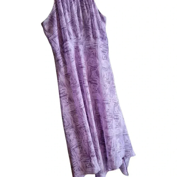 Evan Picone Vintage Boho Halter Dress Irregular Hem Mauve & Cranberry Flowy size - Picture 6 of 11